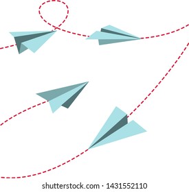 blue paper planer flay illustration 