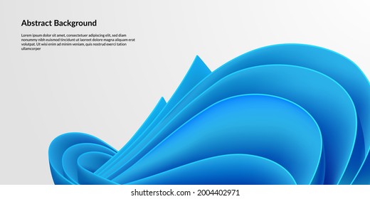 blue paper quill abstract background. modern update futuristic vibrant wave white background