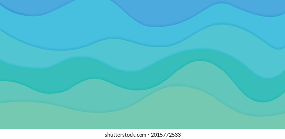 ilustración vectorial de las olas del mar de papel azul