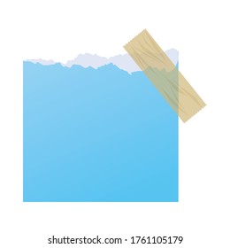 blue paper sheet note with tape vector illustration design