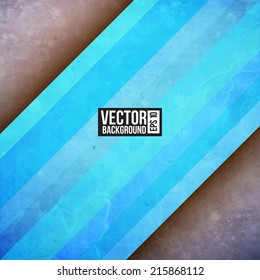 Blue paper stripe banners with shadows on dark grey background