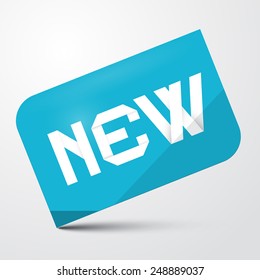 Blue Paper Vector Sticker - Label with New Title 