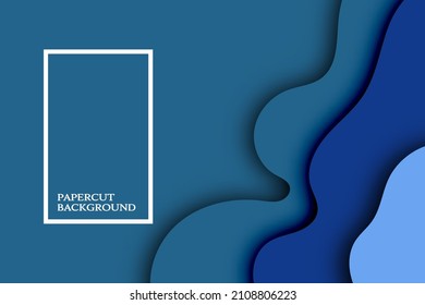 Blue papercut background design concept