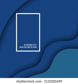 Blue papercut background design concept