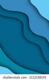 Blue papercut background design concept