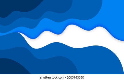blue papercut style wavy abstract background design