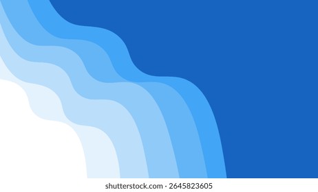 Design de fundo de onda de papel azul. Fundo abstrato com formas de corte de papel azul.