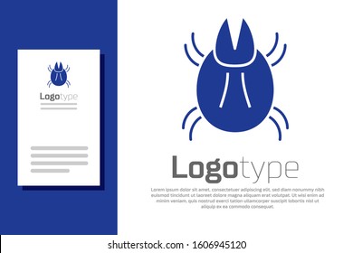 Blue Parasite mite icon isolated on white background. Logo design template element. Vector Illustration