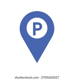 Blue Parking Map Pin Icon – Vector de marcador de Locación GPS
