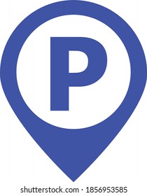 Blue Parking Map Pointer Illustration 