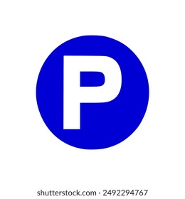 Blue Parking Road Schild Vektorillustration Vorlage Design