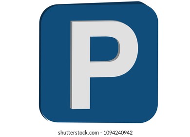 Blue parking sign.