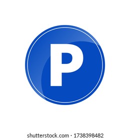 Blue Parking sign. Isolated vector illustration