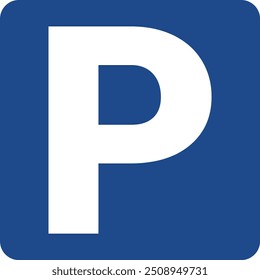 Blue Parking sign. Isolated vector illustration	