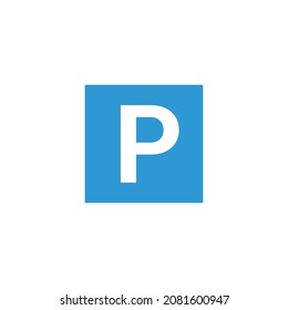 blue parking sign. traffic sign vector illustration on white background
