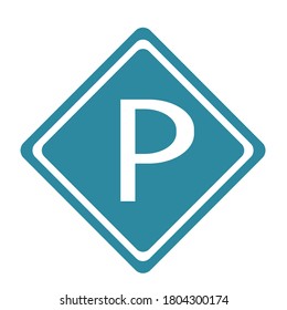 Blue Parking sign.Vector illustration isolated on white background.