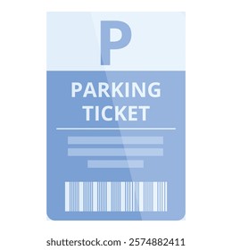 Blue parking ticket allowing car parking in the city for a limited amount of time