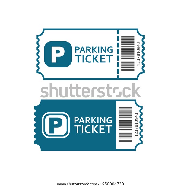 Blue\
parking ticket icon set symbol of pay for\
car.