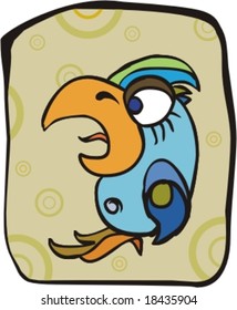 Blue parrot with big beak