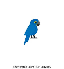 blue parrot cartoon icon on a white background