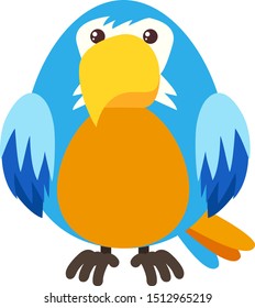 Blue parrot, illustration, vector on white background.