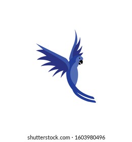 blue parrot logo design. flat and simple logo design for template