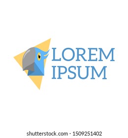 blue parrot logo template.bird logo
