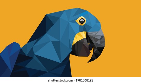 Blue Parrot Poly Art Vector