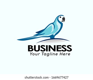 Blue parrots at earth logo design inspiration