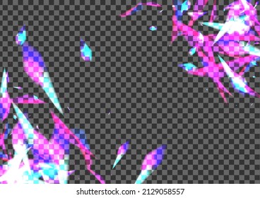 Blue Particle Background Transparent Vector. Bokeh Party Illustration. Blur Glimmer Wallpaper. Glow Modern. Shimmer Holiday Template.