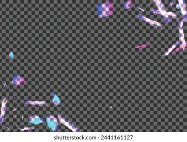 Blue Particle Background Transparent Vector. Element Stardust Template. Violet Magic Illustration. Shine Year. Twinkle Modern Texture.