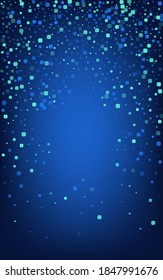 Blue Particle Carnaval Blue Vector Background. Celebration Rhombus Design. Invitation Cell Illustration. Turquoise Effect Invitation.