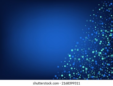 Partícula Azul Celebra El Fondo Vector Azul. Diseño de Rhombus Volador. Tarjeta Confetti de celebración. Patrón superior turquesa.
