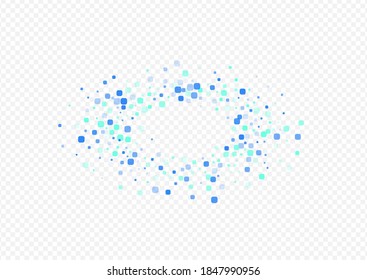 Blue Particle Independence Vector Transparent Background. Effect Square Illustration. Celebrate Confetti Design. Turquoise Falling Banner.