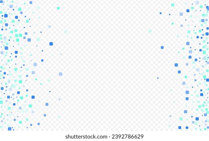 Blue Particle Independence Vector Transparent Background. Effect Confetti Design. Flying Rhombus Pattern. Turquoise Top Illustration.