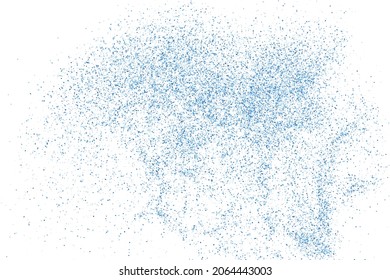 Abstrakte Spritzen von Wasser auf weißem Hintergrund. Rundpartikelbewegung gefroren. Regen, Schnee-Overlay-Textur. Vektorgrafik, EPS10.