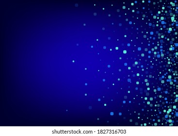 Blue Particle Top Blue Vector Background. Effect Cell Postcard. Celebration Confetti Card. Turquoise Independence Illustration.