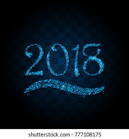 Blue particles wave in form of 2018