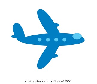 Blue passenger airplane isolated flat vector illustration