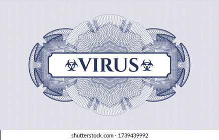 emblema del pasaporte azul. Ilustración vectorial. Detallado con el virus de texto dentro