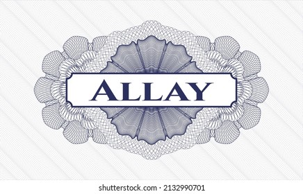 Blue passport emblem. Vector Illustration. Detailed with text Allay inside