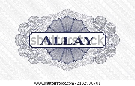 Blue passport emblem. Vector Illustration. Detailed with text Allay inside