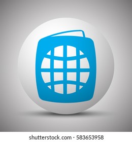 Blue Passport icon on white sphere