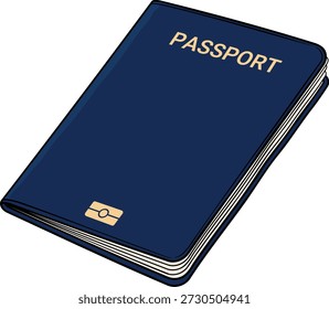 Icono de pasaporte azul sin fondo.