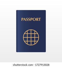 Blue passport isolated on white. International identification document for travel