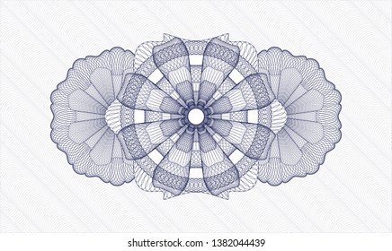 Blue passport money rosette. Vector Illustration. Detailed.