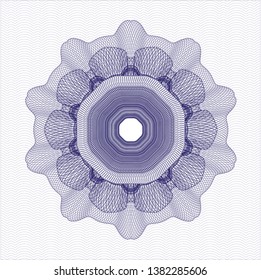 Blue passport money rosette. Vector Illustration. Detailed.