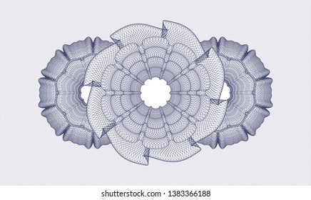 Blue passport money rosette. Vector Illustration. Detailed.