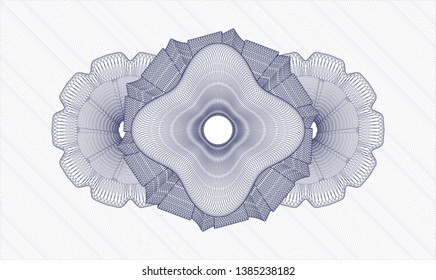 Blue passport money rosette. Vector Illustration. Detailed.