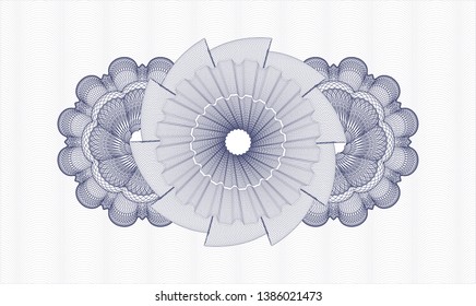 Blue passport money rosette. Vector Illustration. Detailed.